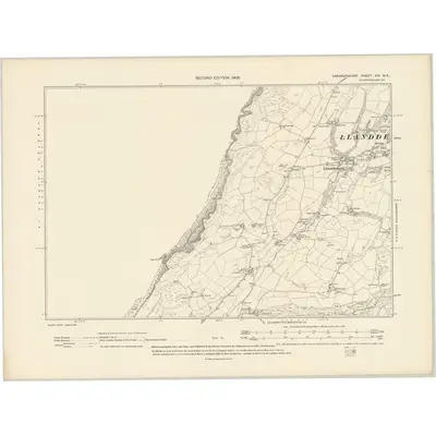 1904 Map of Cardiganshire XIV.NE, 1906 Print