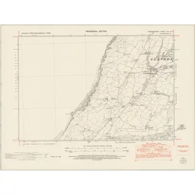 1948 Map of Cardiganshire XIV.NE, 1953 Print