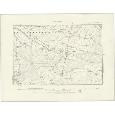 1887 Map of Cardiganshire XIX.NE, 1889 Print