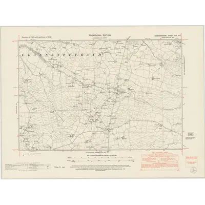 1948 Map of Cardiganshire XIX.NE, 1953 Print