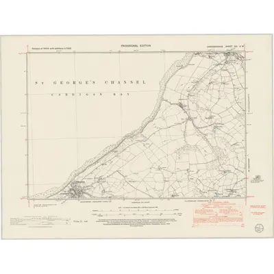 1948 Map of Cardiganshire XIX.NW, 1953 Print