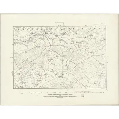 1887 Map of Cardiganshire XIX.SE, 1889 Print