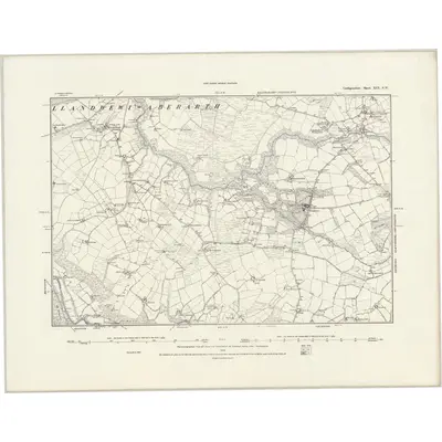 1887 Map of Cardiganshire XIX.SW, 1889 Print