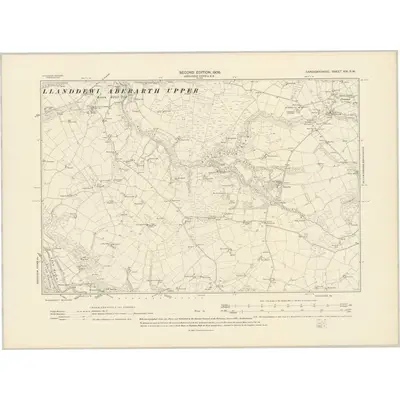 1904 Map of Cardiganshire XIX.SW, 1906 Print