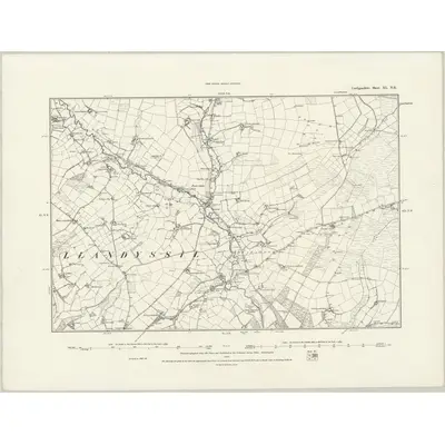 1887 Map of Cardiganshire XL.NE, 1889 Print