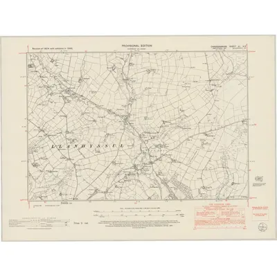 1948 Map of Cardiganshire XL.NE, 1953 Print