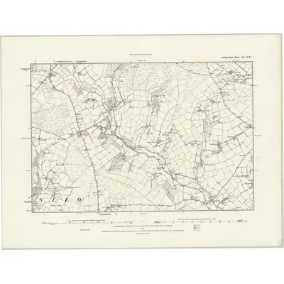 1887 Map of Cardiganshire XL.NW, 1888 Print