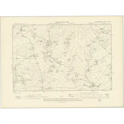 1904 Map of Cardiganshire XL.NW, 1906 Print