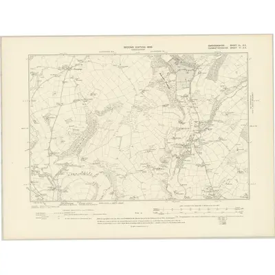 1904 Map of Cardiganshire XL.SE, 1906 Print