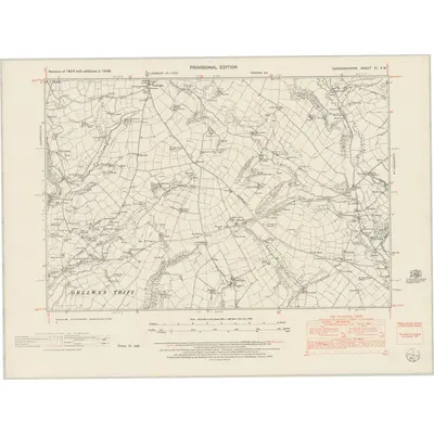 1948 Map of Cardiganshire XL.SW, 1953 Print
