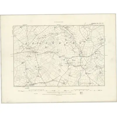1887 Map of Cardiganshire XLI.NW, 1888 Print