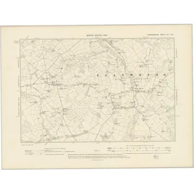 1904 Map of Cardiganshire XLI.NW, 1906 Print