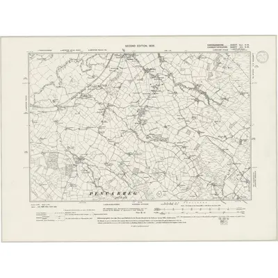 1904 Map of Cardiganshire XLII.NW, 1946 Print
