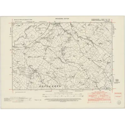 1948 Map of Cardiganshire XLII.NW, 1953 Print