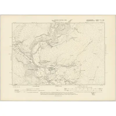 1904 Map of Cardiganshire XLIII.NW, 1906 Print