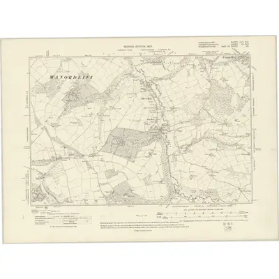 1904 Map of Cardiganshire XLIV.NE, 1907 Print