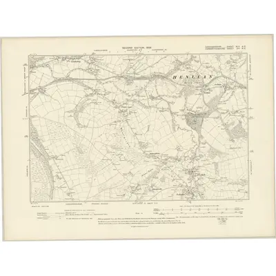 1904 Map of Cardiganshire XLV.NE, 1906 Print