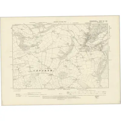 1904 Map of Cardiganshire XLV.NW, 1907 Print
