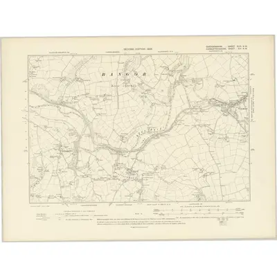 1904 Map of Cardiganshire XLVI.NW, 1906 Print