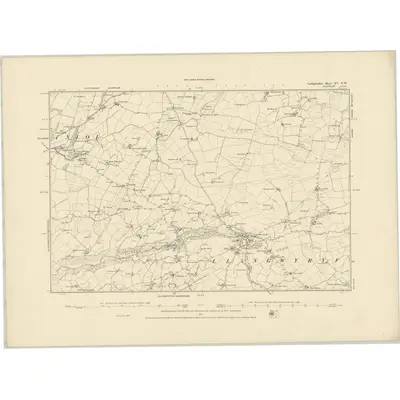 1886 Map of Cardiganshire XV.NW, 1887 Print