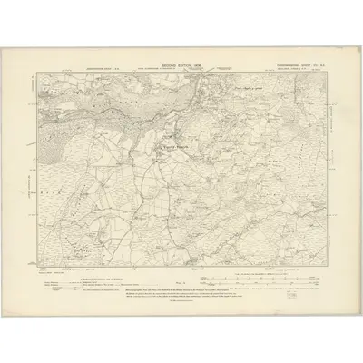 1904 Map of Cardiganshire XVI.NE, 1906 Print