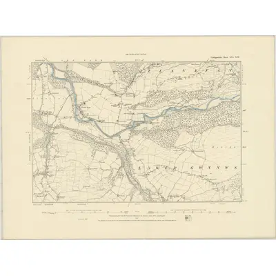 1886 Map of Cardiganshire XVI.NW, 1887 Print
