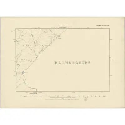 1886 Map of Cardiganshire XVII.NE, 1887 Print