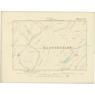 1886 Map of Cardiganshire XVII.NE, 1888 Print