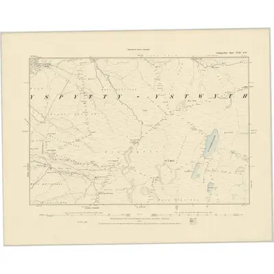 1886 Map of Cardiganshire XVII.NW, 1887 Print