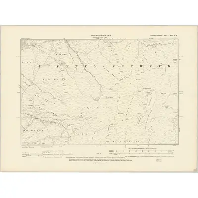 1904 Map of Cardiganshire XVII.NW, 1906 Print