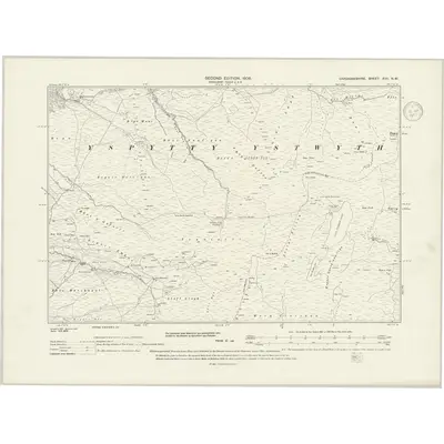 1904 Map of Cardiganshire XVII.NW, 1937 Print