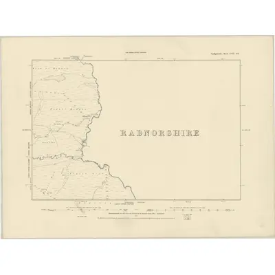 1885 Map of Cardiganshire XVII.SE, 1887 Print