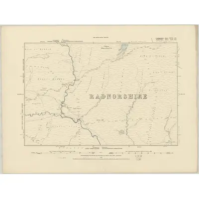 1885 Map of Cardiganshire XVII.SE, 1888 Print