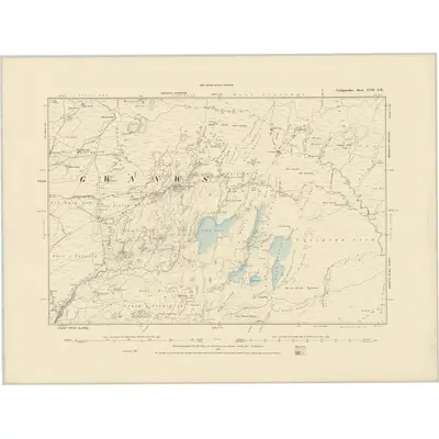 1886 Map of Cardiganshire XVII.SW, 1887 Print