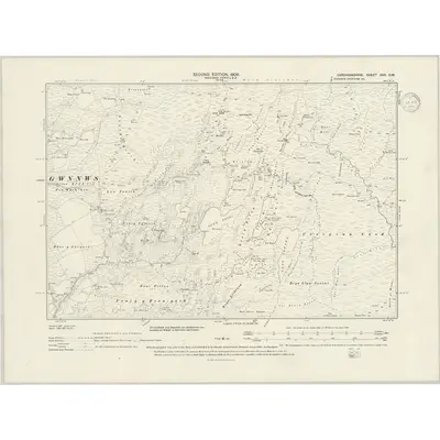1904 Map of Cardiganshire XVII.SW, 1938 Print