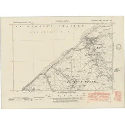1938 Map of Cardiganshire XVIII.NE & SE, 1948 Print