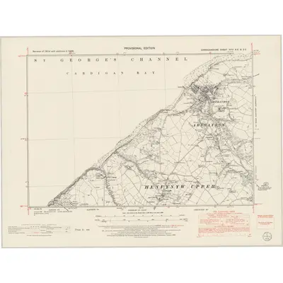 1948 Map of Cardiganshire XVIII.NE & SE, 1953 Print