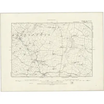 1887 Map of Cardiganshire XX.NE, 1889 Print