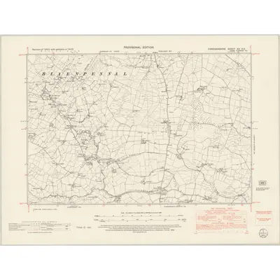 1948 Map of Cardiganshire XX.NE, 1953 Print