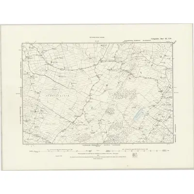 1887 Map of Cardiganshire XX.NW, 1889 Print