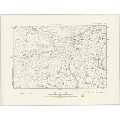 1887 Map of Cardiganshire XX.SW, 1889 Print