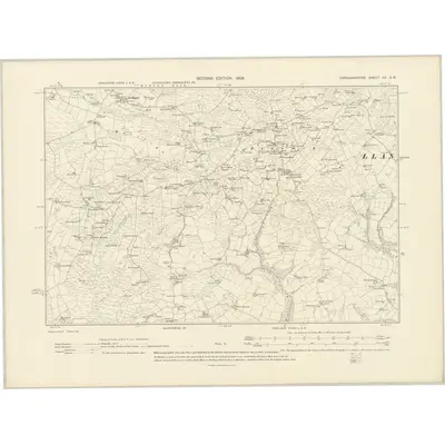 1904 Map of Cardiganshire XX.SW, 1906 Print