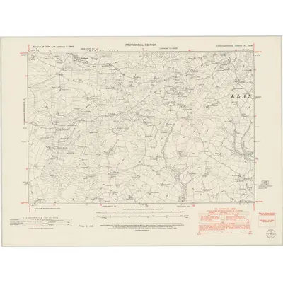 1949 Map of Cardiganshire XX.SW, 1953 Print