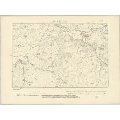 1904 Map of Cardiganshire XXI.NE, 1906 Print