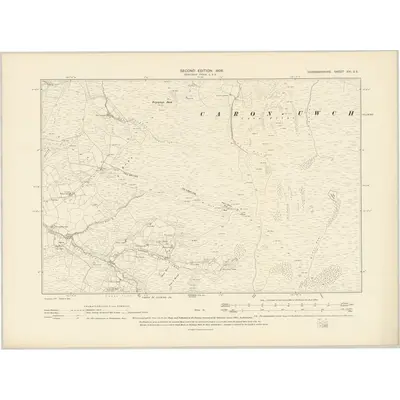 1904 Map of Cardiganshire XXI.SE, 1906 Print