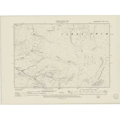1904 Map of Cardiganshire XXI.SE, 1950 Print