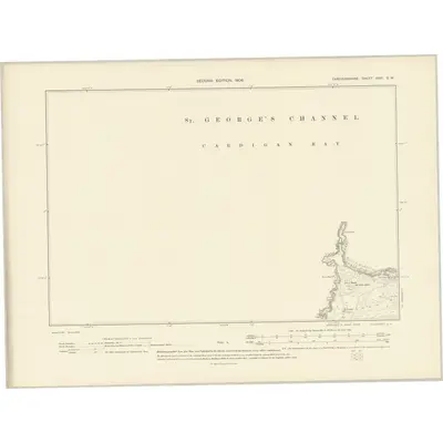 1904 Map of Cardiganshire XXIII.SW, 1906 Print