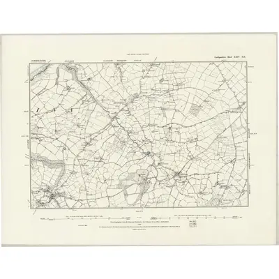 1887 Map of Cardiganshire XXIV.NE, 1889 Print