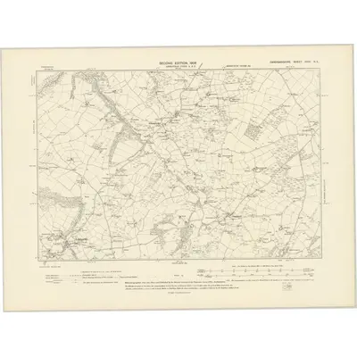 1904 Map of Cardiganshire XXIV.NE, 1906 Print