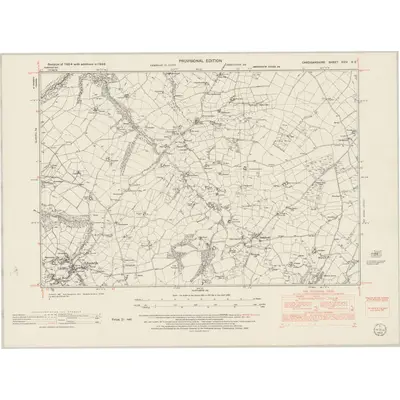 1948 Map of Cardiganshire XXIV.NE, 1953 Print